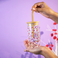 Cherry Bloom Glass Tumbler Set (Set of 2)