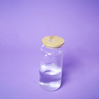 Set of 2 Cherry Blossom Duo Glass Tumbler Set – Floral & Cherry Printed Cups with Bamboo Lid & Straw