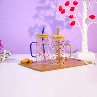 Cherry Bloom Glass Tumbler Set (Set of 2)