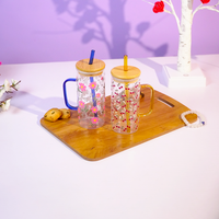 Cherry Bloom Glass Tumbler Set (Set of 2)