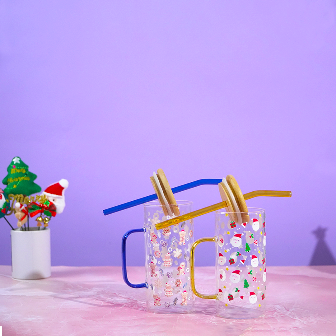 Santa Joy Glass Tumbler Set (Set of 2)