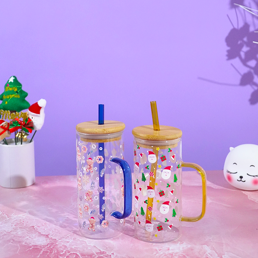 Santa Joy Glass Tumbler Set (Set of 2)