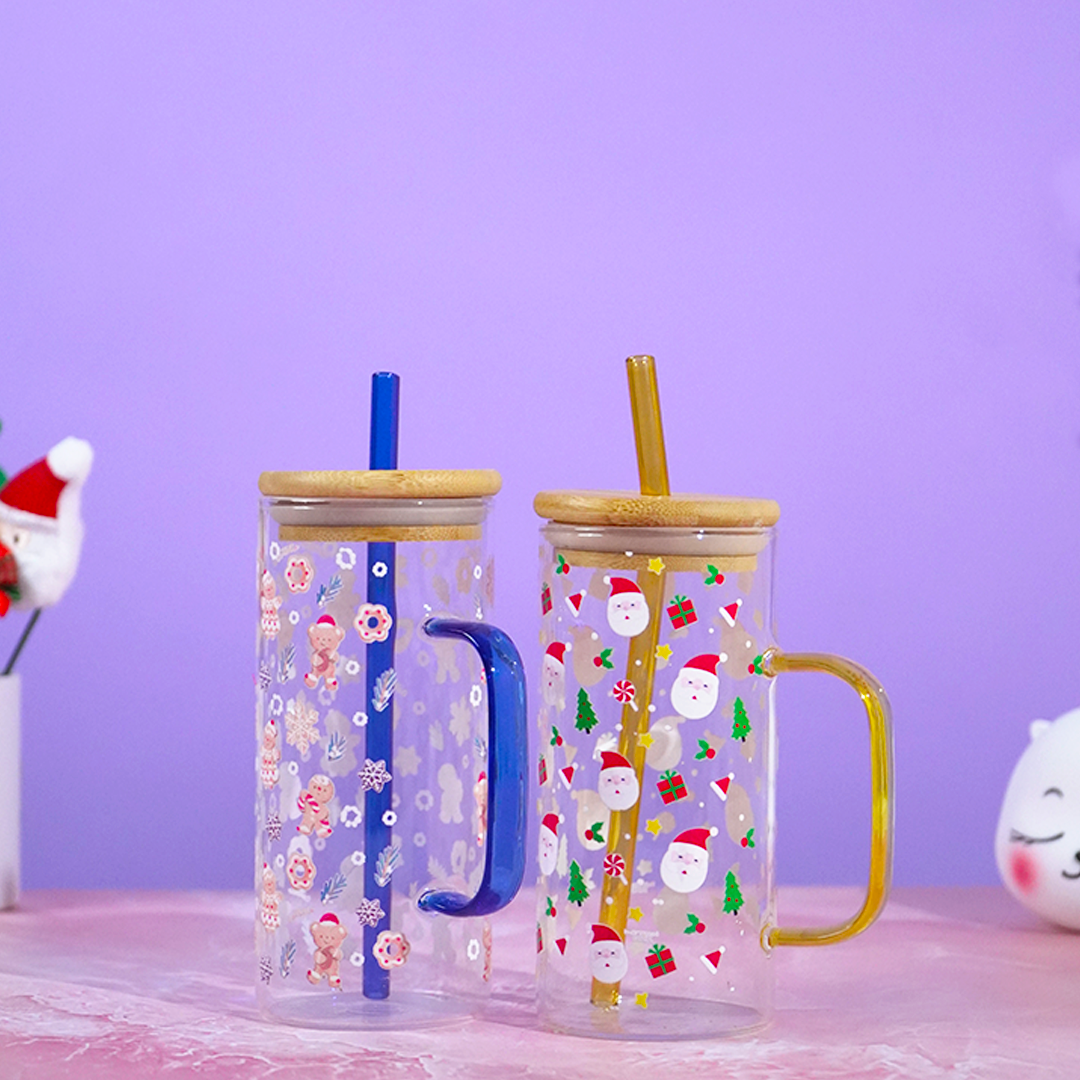 Santa Joy Glass Tumbler Set (Set of 2)