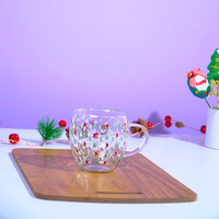 Set of 2 Snowy Cheer Glass Mug – Festive Sips, Merry Vibes! 🎄☕
