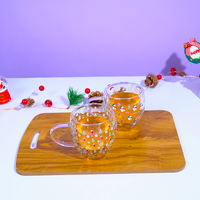 Set of 2 Snowy Cheer Glass Mug – Festive Sips, Merry Vibes! 🎄☕
