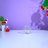 Set of 2 Snowy Cheer Glass Mug – Festive Sips, Merry Vibes! 🎄☕