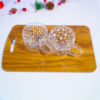 Set of 2 Snowy Cheer Glass Mug – Festive Sips, Merry Vibes! 🎄☕
