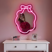 Cute Bow Neon Mirror — Acrylic LED Vanity Mirror