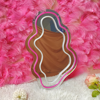 Wavy Contour Neon Acrylic Mirror — Modern Glow Statement Decor