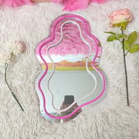 Wavy Contour Neon Acrylic Mirror — Modern Glow Statement Decor