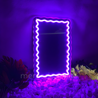 Scalloped Neon Acrylic Mirror — Designer Glow Statement Decor