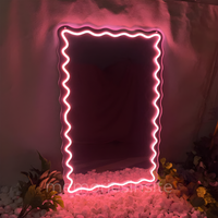 Scalloped Neon Acrylic Mirror — Designer Glow Statement Decor