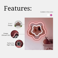 GlowBloom™ Acrylic Neon Mirror — 2-in-1 LED Wall Mirror Light - Memories InsiteGLOWBLOOM ACRYLIC NEON MIRROR- 8*8 INCH