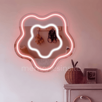 GlowBloom™ Acrylic Neon Mirror — 2-in-1 LED Wall Mirror Light - Memories InsiteGLOWBLOOM ACRYLIC NEON MIRROR- 8*8 INCH