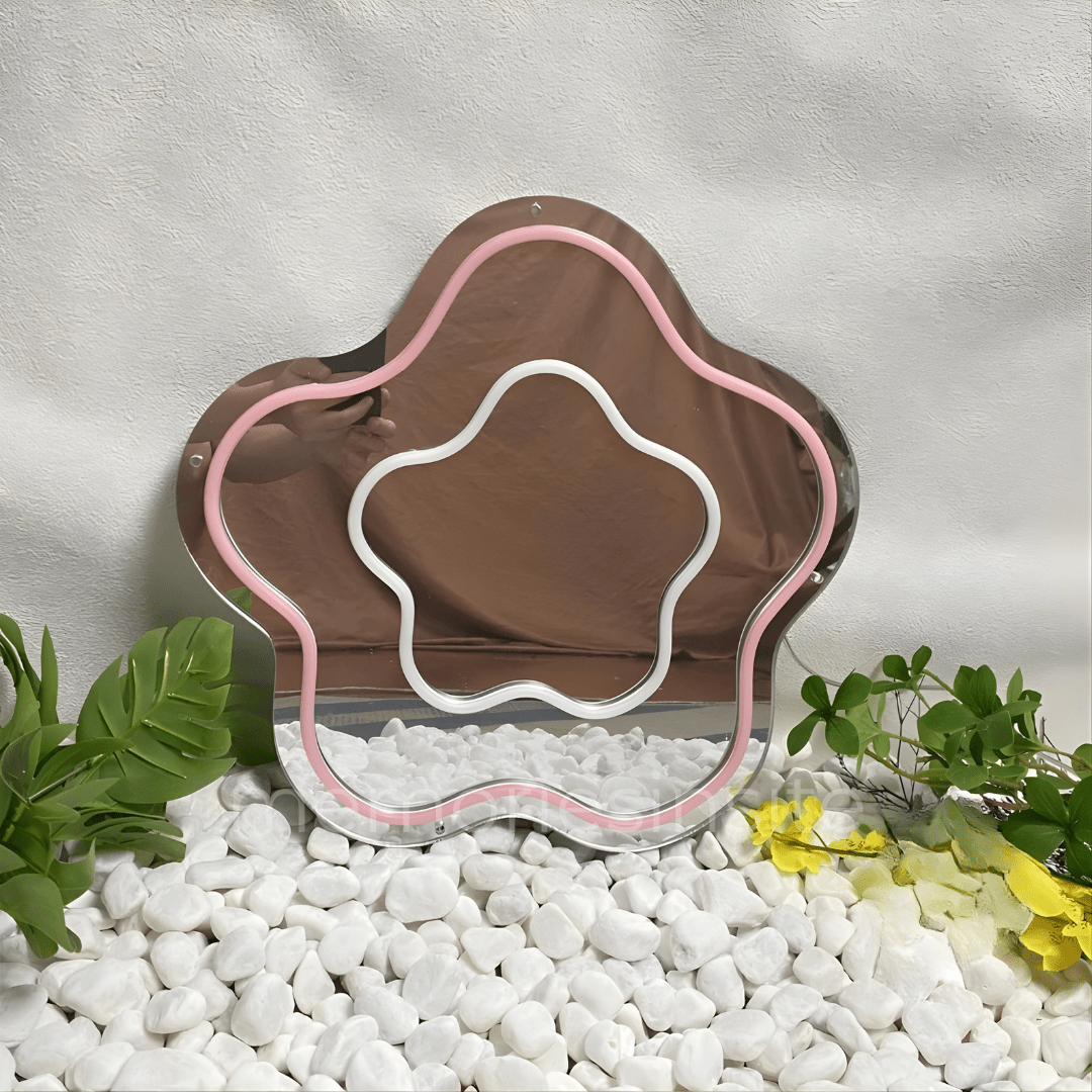 GlowBloom™ Acrylic Neon Mirror — 2-in-1 LED Wall Mirror Light - Memories InsiteGLOWBLOOM ACRYLIC NEON MIRROR- 8*8 INCH