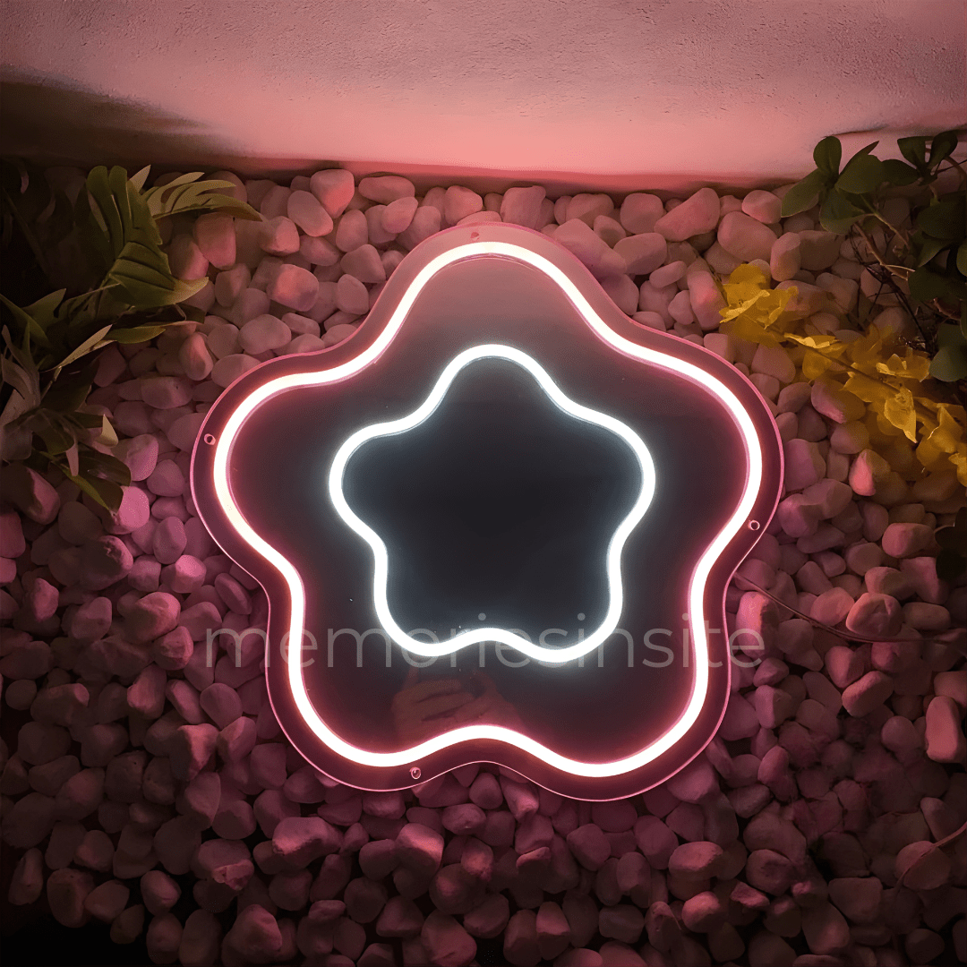 GlowBloom™ Acrylic Neon Mirror — 2-in-1 LED Wall Mirror Light - Memories InsiteGLOWBLOOM ACRYLIC NEON MIRROR- 8*8 INCH
