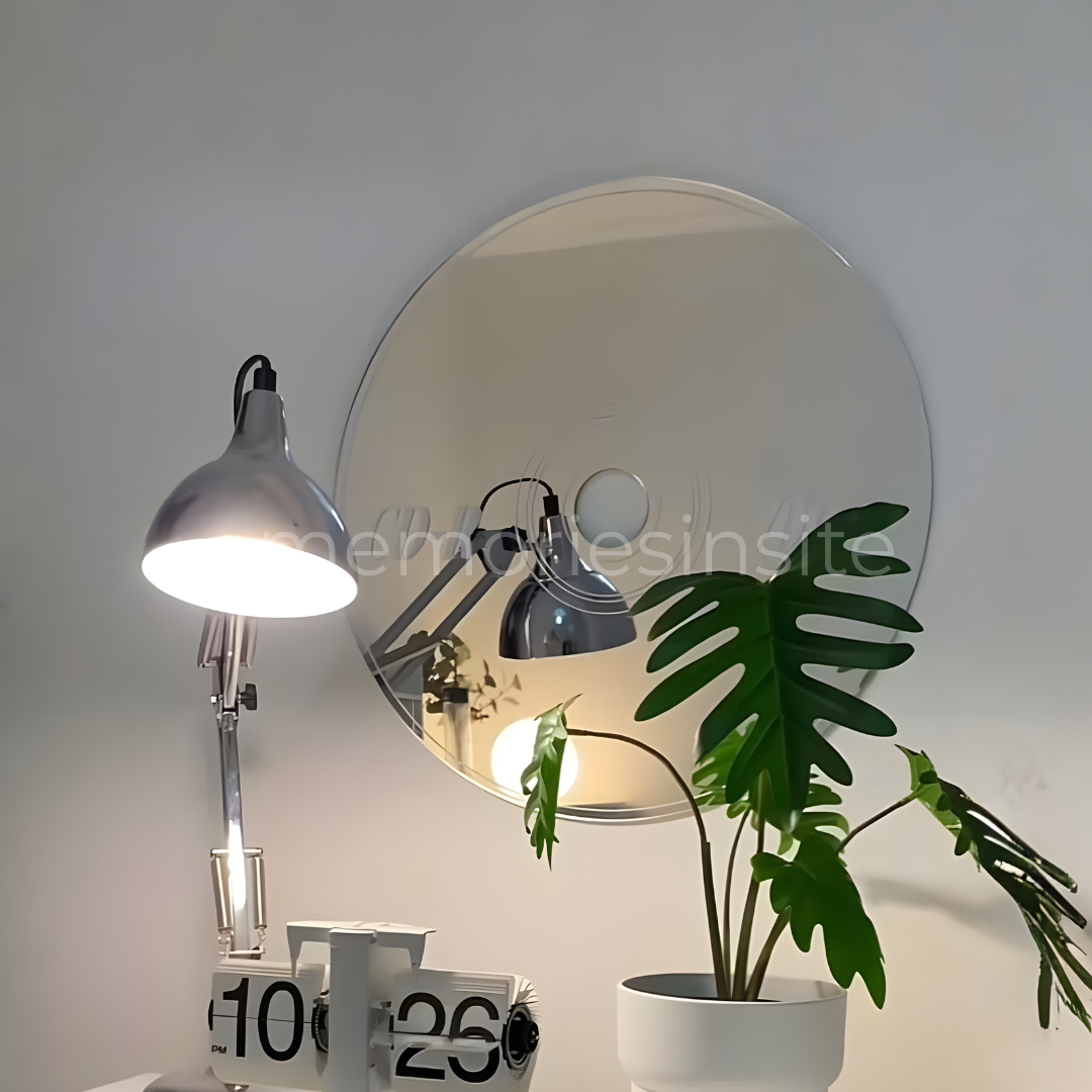 CD Disc Design Acrylic Mirror — Modern Round Wall Mirror