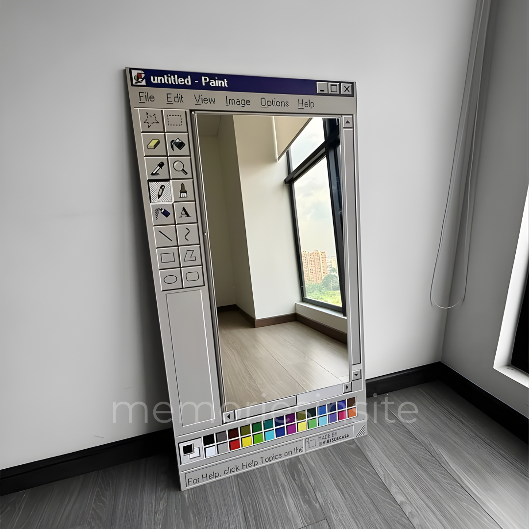 MS Paint Aesthetic Acrylic Mirror — Retro Windows Style Wall Mirror
