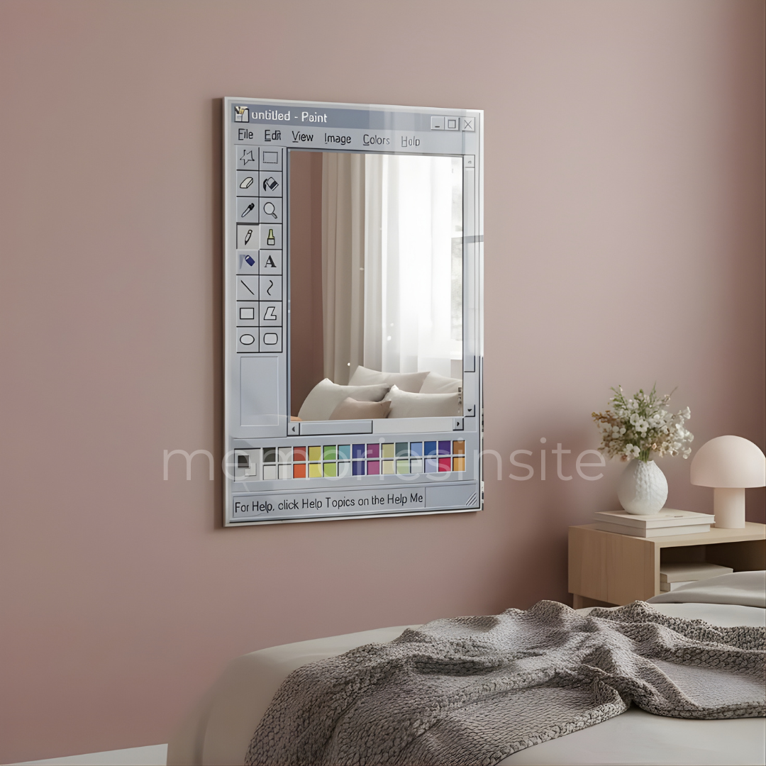 MS Paint Aesthetic Acrylic Mirror — Retro Windows Style Wall Mirror