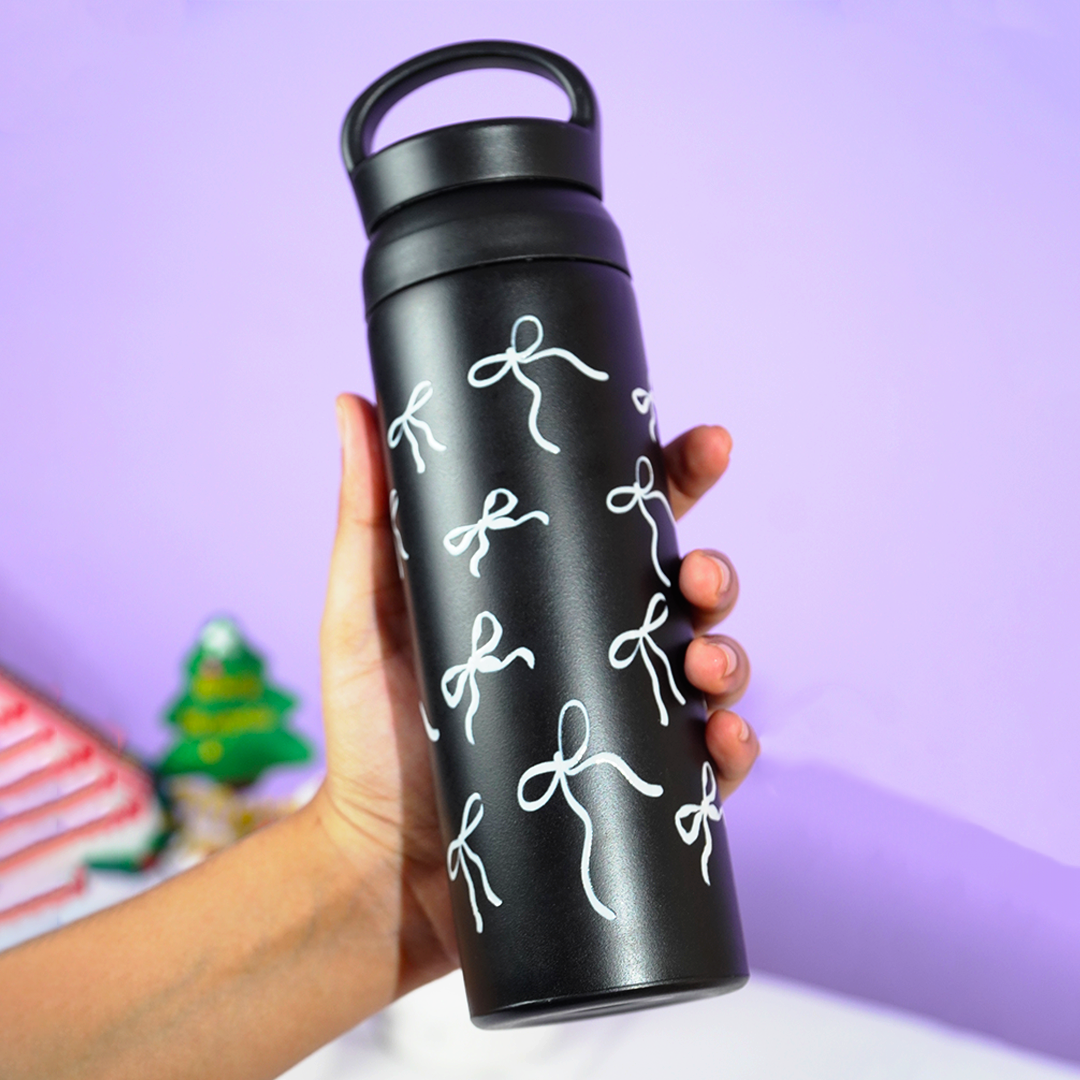 Midnight Elegance Bottle – Timeless Design with Modern Functionality- Black