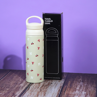 Cherry Charm Water Bottle – Stay Fresh in Style-White