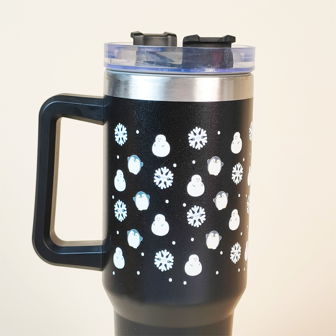 Snow Man with Penguin Winter Tumbler