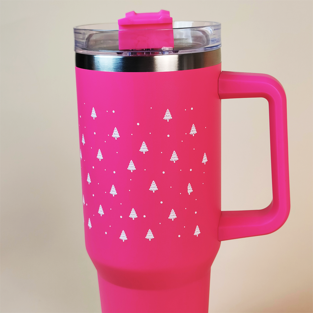 Hot Pink Mini Christmas Tree Tumbler