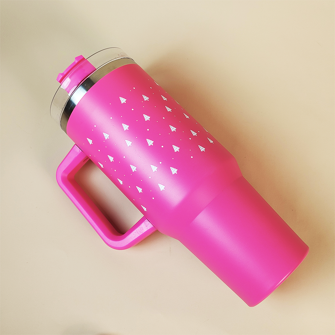 Hot Pink Mini Christmas Tree Tumbler