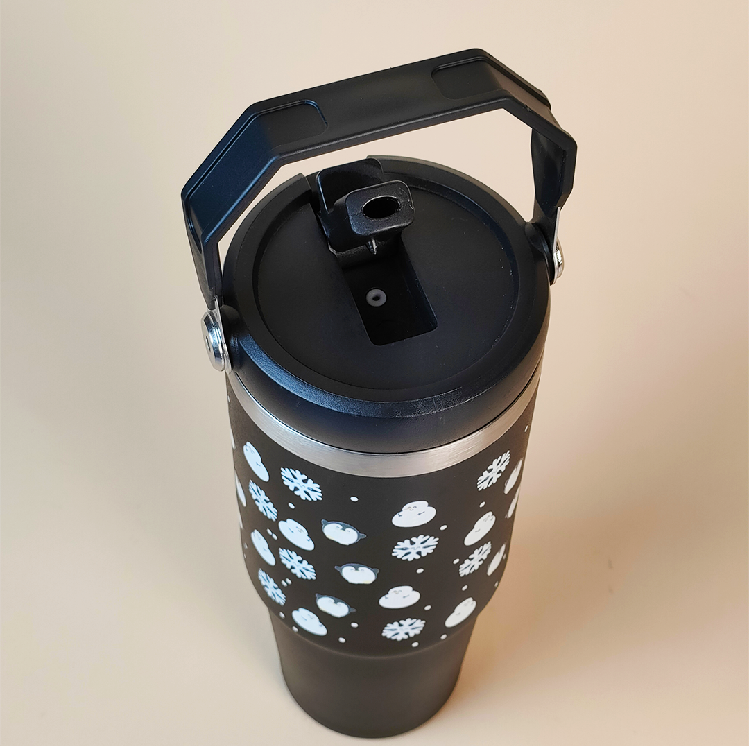 Winter Snow man with Penguin Tumbler