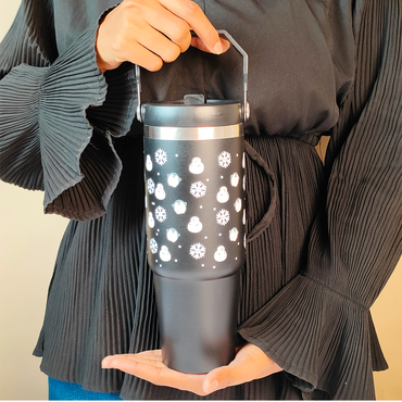 Winter Snow man with Penguin Tumbler