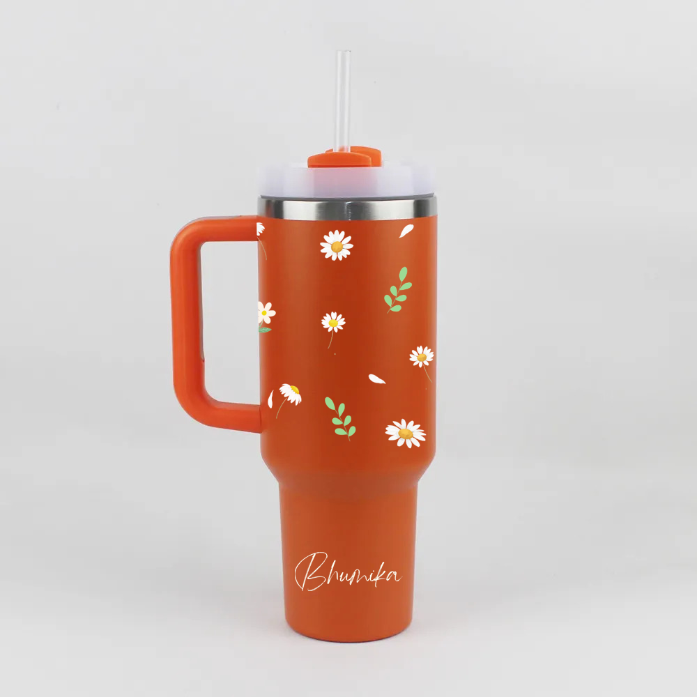 Personalized PetalSipper™ Tumbler with Straw & Lid