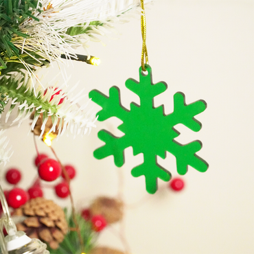 Green Snowflake Christmas Ornaments – Set of 6