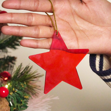 Red Star designed Christmas Decoration Ornaments- Set of 6