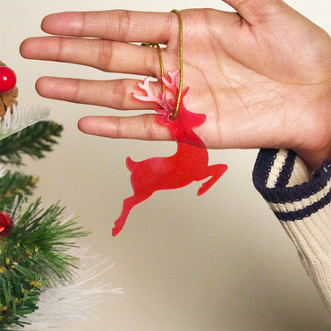Red Deer designed Christmas Decoration Ornaments- Set of 6