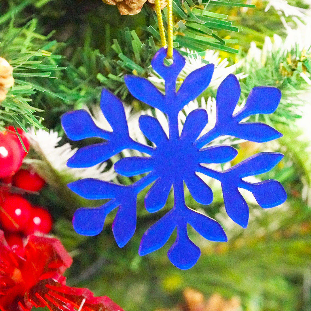 Blue Snowflake Christmas Tree Ornament