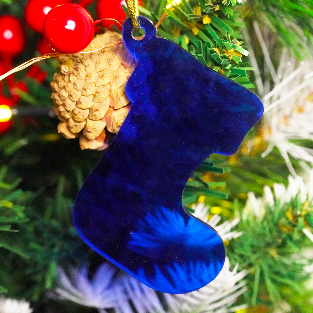 Blue Socks designed Christmas Decoration Ornaments- Set of 6