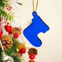 Blue Socks designed Christmas Decoration Ornaments- Set of 6