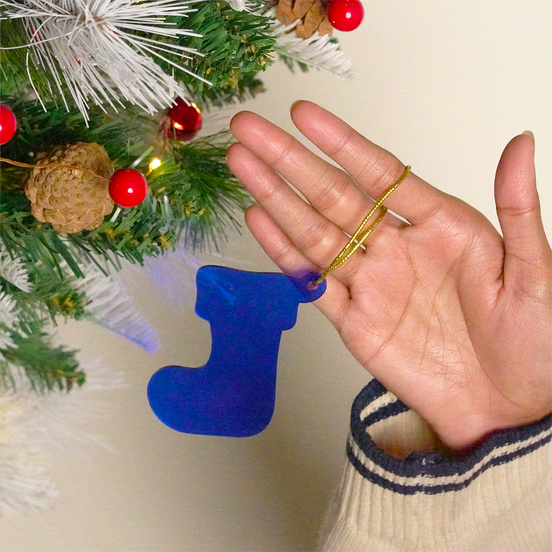 Blue Socks designed Christmas Decoration Ornaments- Set of 6