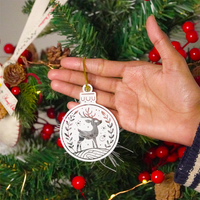 SET OF 6 Elegant Reindeer Christmas Ornament – Premium Acrylic Hanging Décor