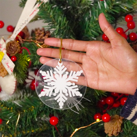 Set of 6 Acrylic Snowflake Ornaments – Elegant Frosted Christmas Décor