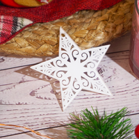 Set of 6 Acrylic Star Christmas Ornament – Elegant Clear Festive Hanging Décor