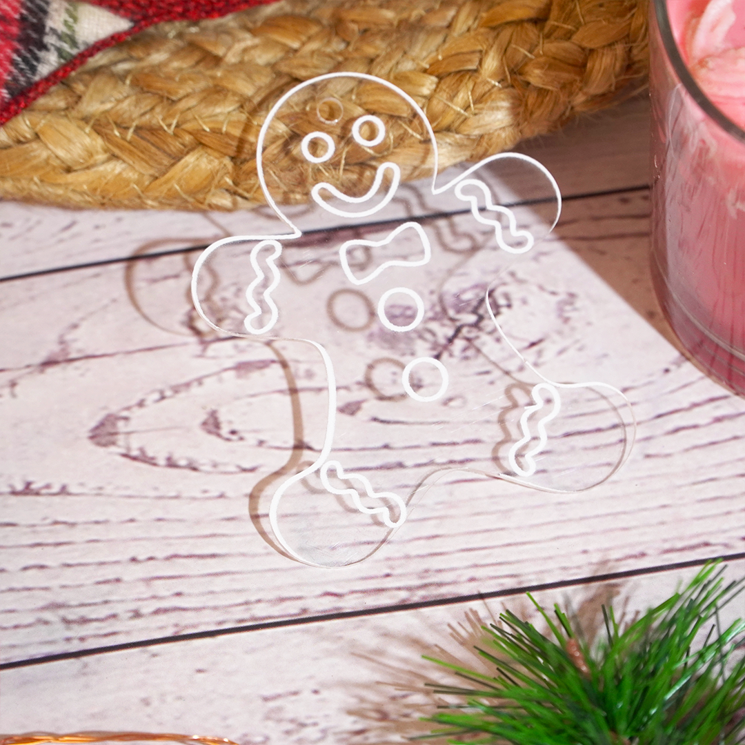6 pcs Acrylic Gingerbread Man Ornaments – Cute Clear Christmas Decoration Set