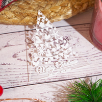 Set of 6 Acrylic Christmas Tree Ornament – Premium Hanging Decoration (8 cm)