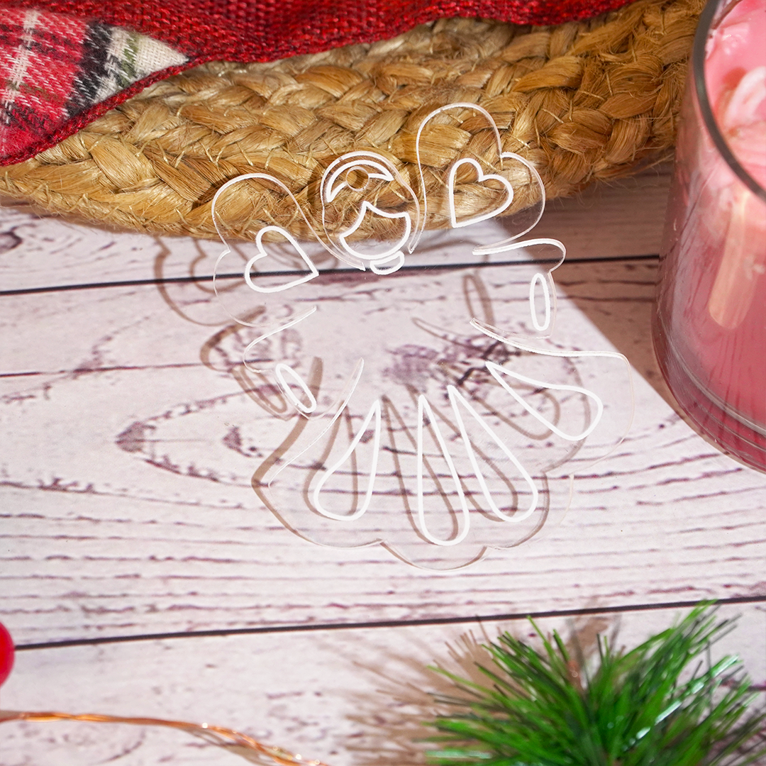 Set of 6 Acrylic Angel Doll Ornaments – Elegant Clear Christmas Decorations