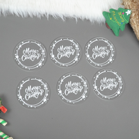 Set of 6 Acrylic Merry Christmas Ornaments – Festive Star Border Hanging Décor