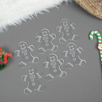 6 pcs Acrylic Gingerbread Man Ornaments – Cute Clear Christmas Decoration Set