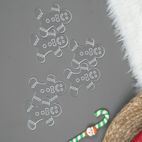 6 pcs Acrylic Gingerbread Man Ornaments – Cute Clear Christmas Decoration Set
