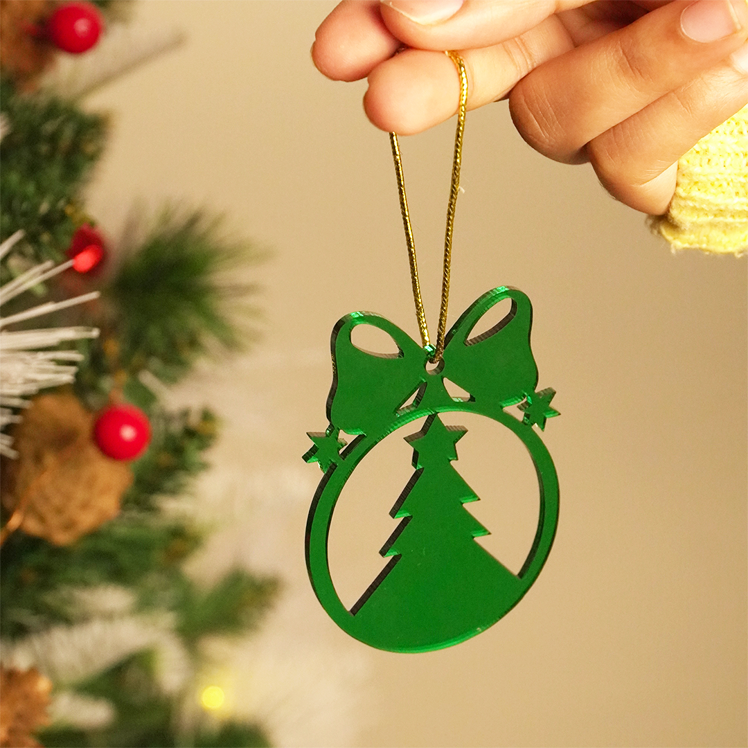 Set-6 Christmas Tree Ornament Cutouts – Green