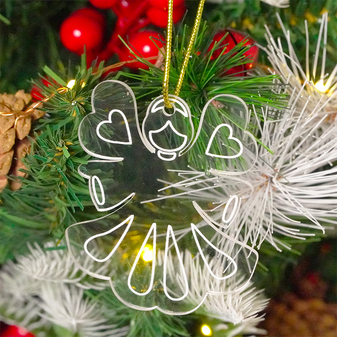 Set of 6 Acrylic Angel Doll Ornaments – Elegant Clear Christmas Decorations