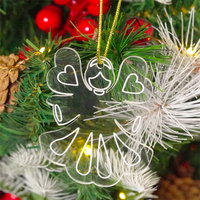 Set of 6 Acrylic Angel Doll Ornaments – Elegant Clear Christmas Decorations